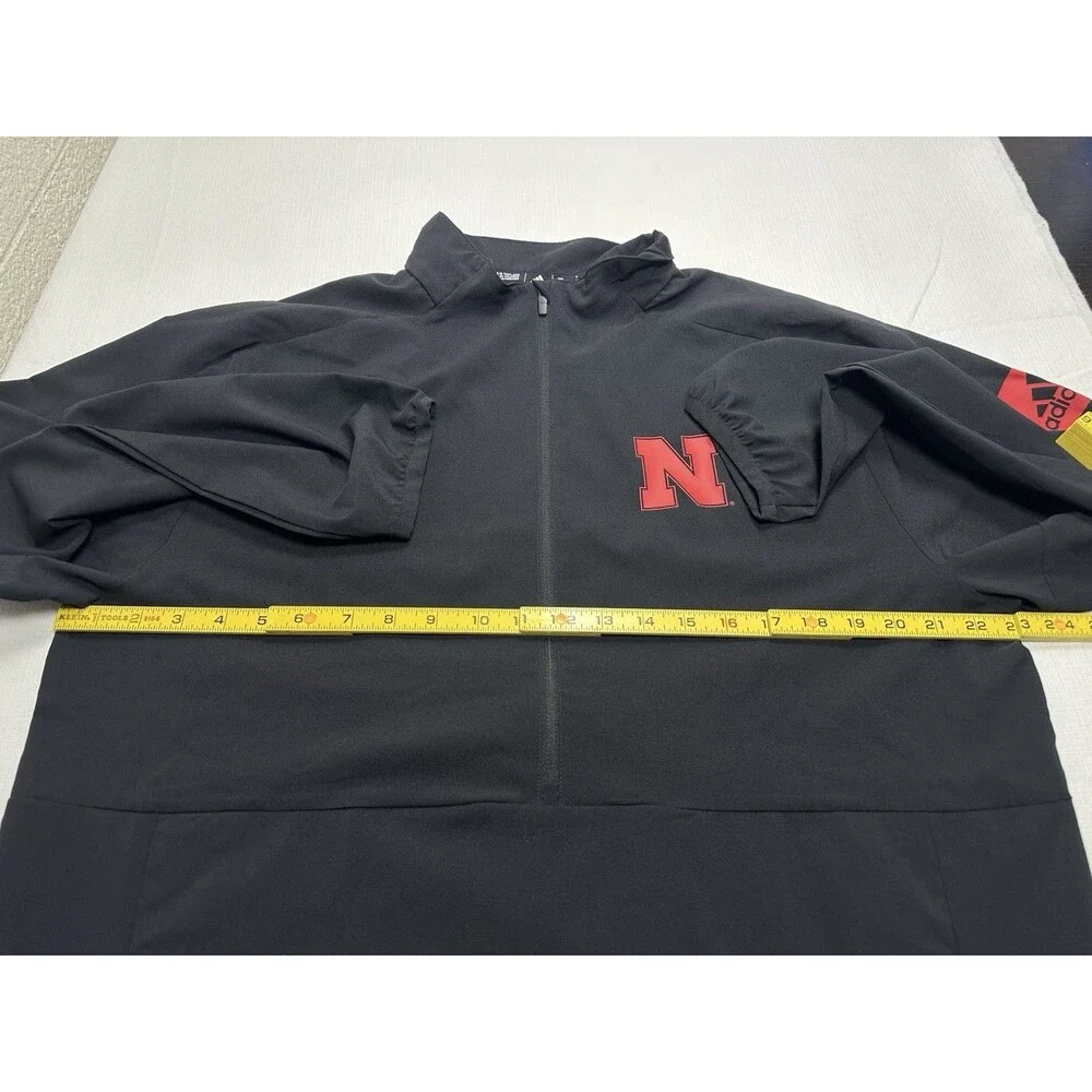 Men's Adidas Nebraska Cornhuskers Sideline Woven 1/4 Zip Pullover Medium *READ*